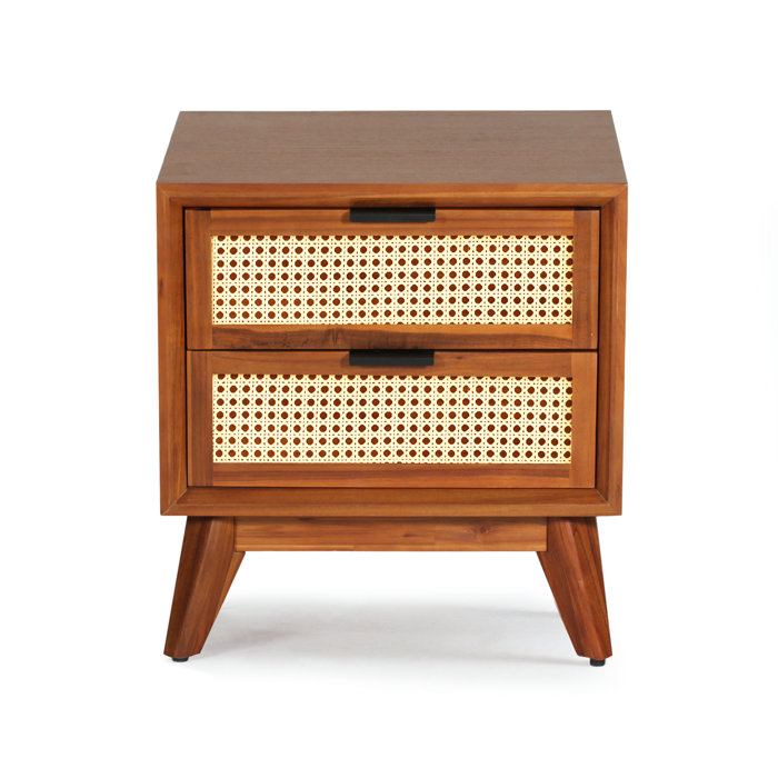 Bayou Breeze Jasper Solid Wood Nightstand Fully Assembled, 2 Drawer